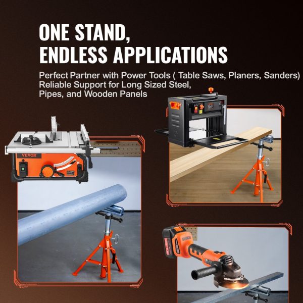 Roller Stand 2500 LBS Load 27.6"-52" Height Adjustable 45# Steel Foldable - Image 4