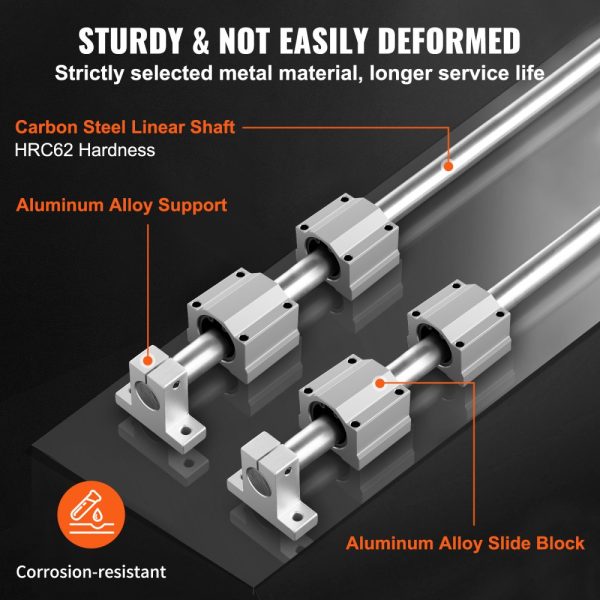 Linear Guide Rail Set SFC20 1000mm 2 Rails 4 Slide Blocks 4 Supports for CNC Automation - Image 3