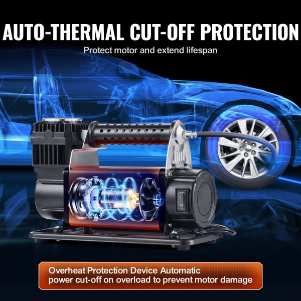 12V Heavy Duty Portable Air Compressor Car Tire Inflator 7.06CFM 150PSI - Image 4