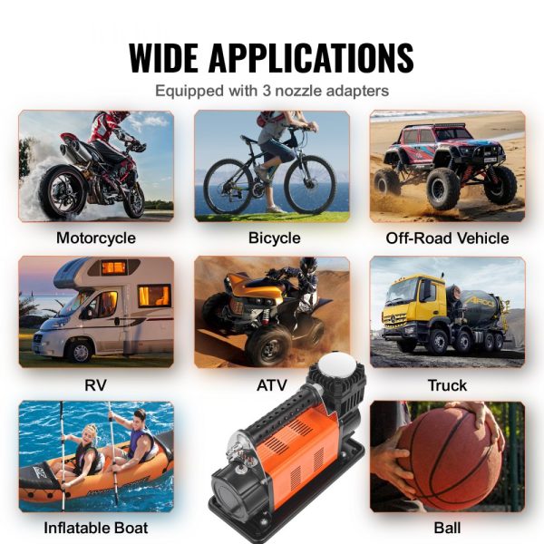12V Heavy Duty Portable Air Compressor Car Tire Inflator 7.06CFM 150PSI - Image 5