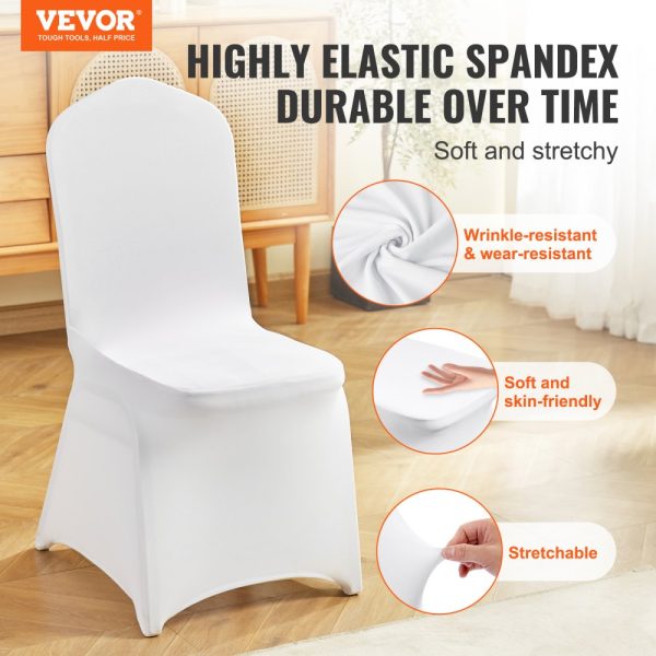 Elastic Spandex Folding Chair Covers - 150 White Pieces for Weddings, Holidays, Banquets, Parties, and Celebrations - Image 2