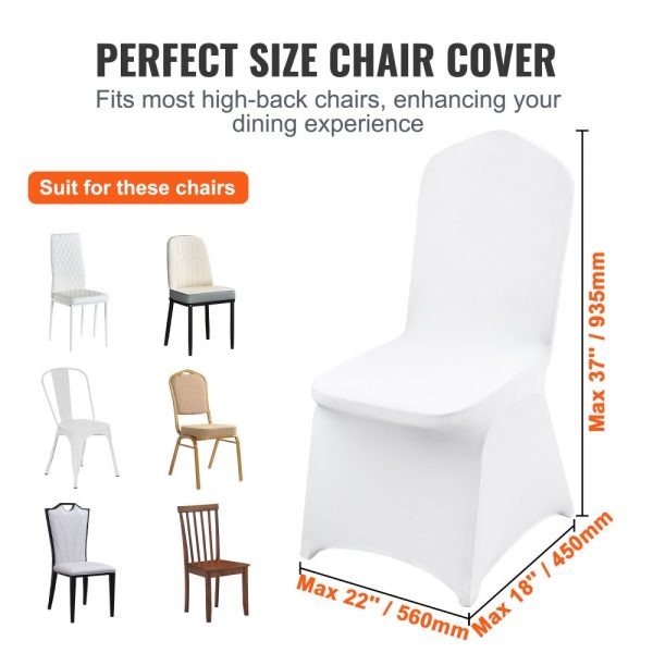 Elastic Spandex Folding Chair Covers - 150 White Pieces for Weddings, Holidays, Banquets, Parties, and Celebrations - Image 3