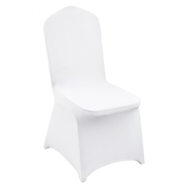 Elastic Spandex Folding Chair Covers - 150 White Pieces for Weddings, Holidays, Banquets, Parties, and Celebrations