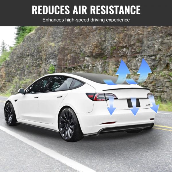 48.2 Inch Rear Wing Spoiler - High Strength ABS Material, Matte Black Racing Car Accessory - Image 5