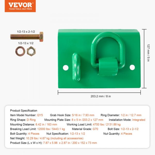 5/16" Tractor Bucket Hooks Grade 70 Steel Grab Hooks 12,000 lbs for RV UTV - Image 7