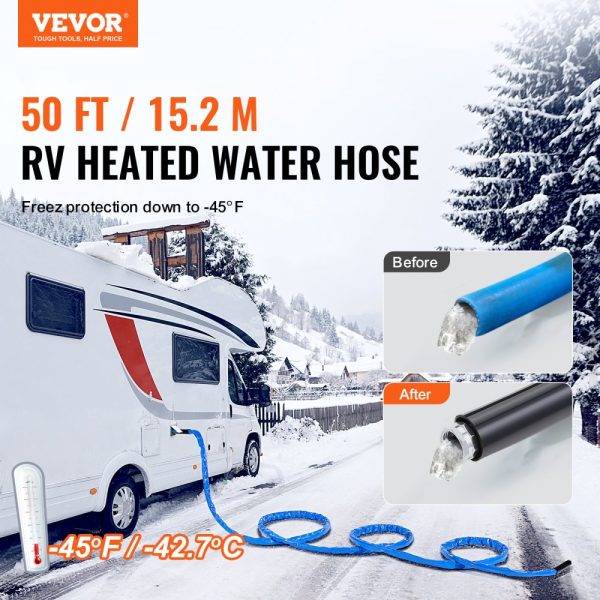 50ft Heated Water Hose for RV -45℉ Antifreeze Heated Drinking Water Hose - Image 2