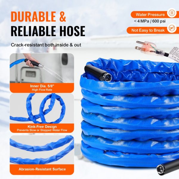 50ft Heated Water Hose for RV -45℉ Antifreeze Heated Drinking Water Hose - Image 6